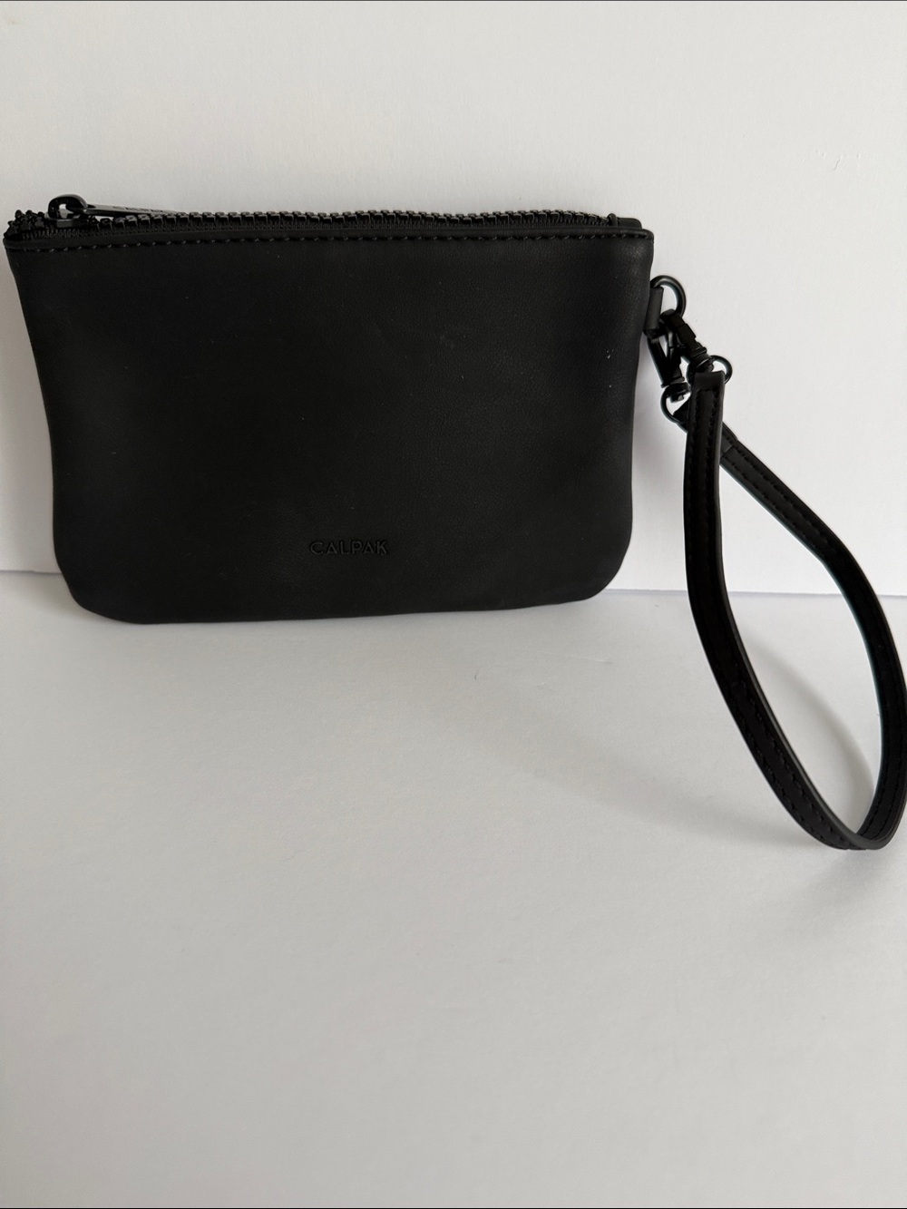 Calpak Black Wristlet Pouch Travel Makeup Bag Minimalist NWOT